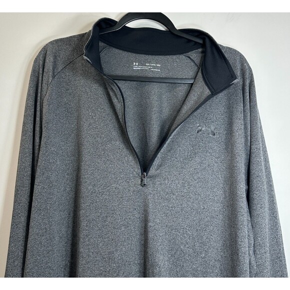 Under Armour Pullover Adult 2XL Grey HeatGear 1/4 Zip Loose Fit Logo Athleisure - Picture 2 of 12